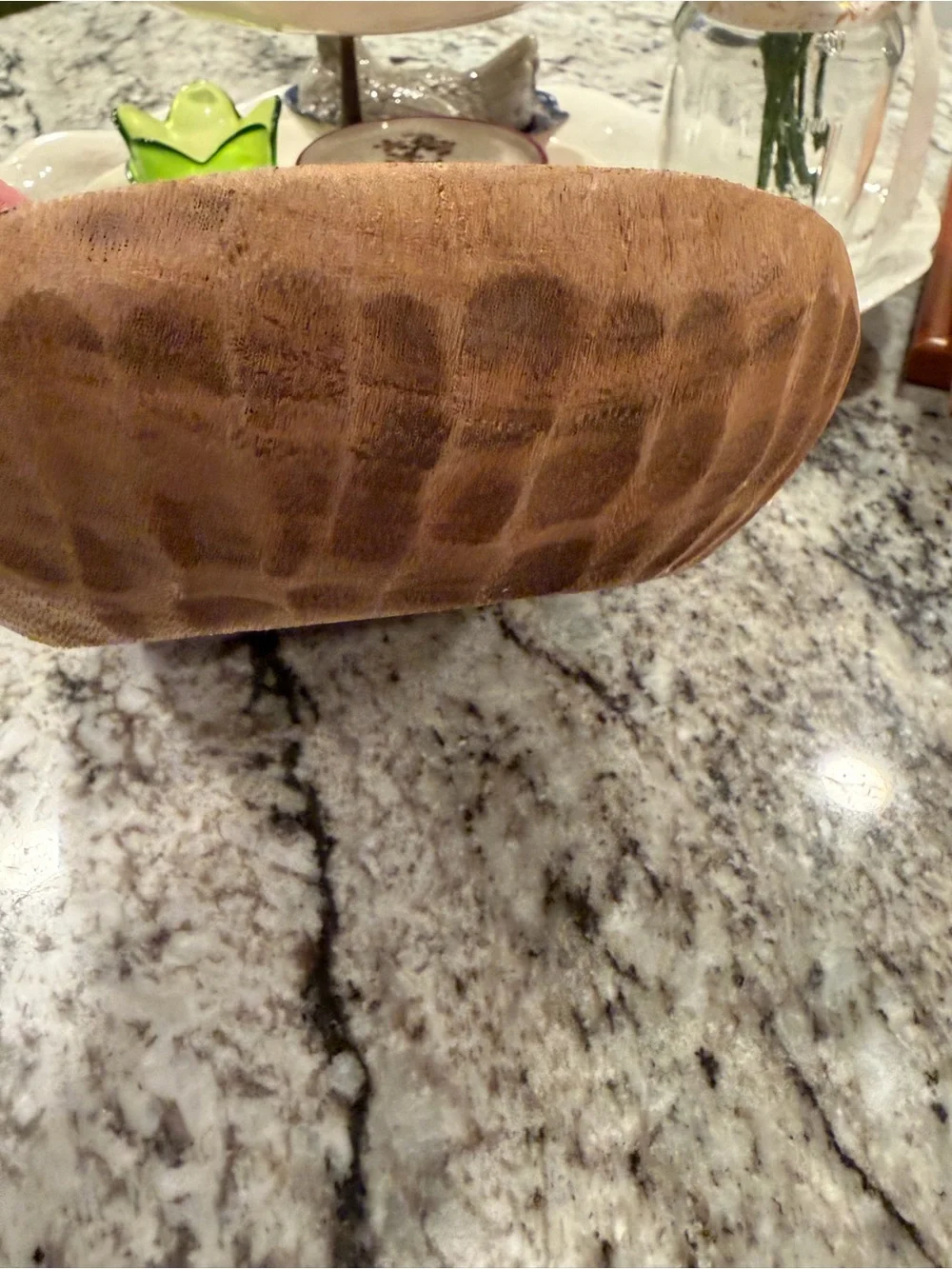 Handcrafted Natural Wood Serving Bowl - Brown